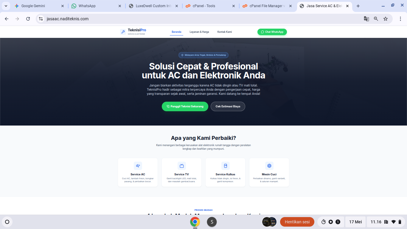 Contoh Web Jasa Service AC